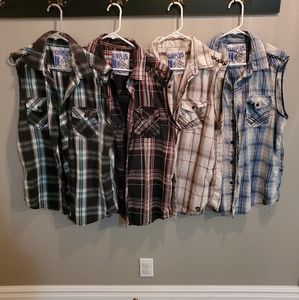 Men's cut-off button-down shirts